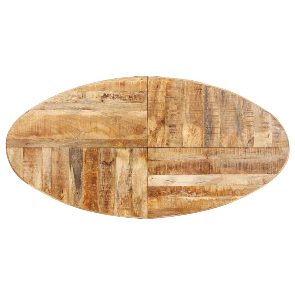 vidaXL Masă de bucătărie, 200x100x75 cm, lemn de mango nefinisat, oval