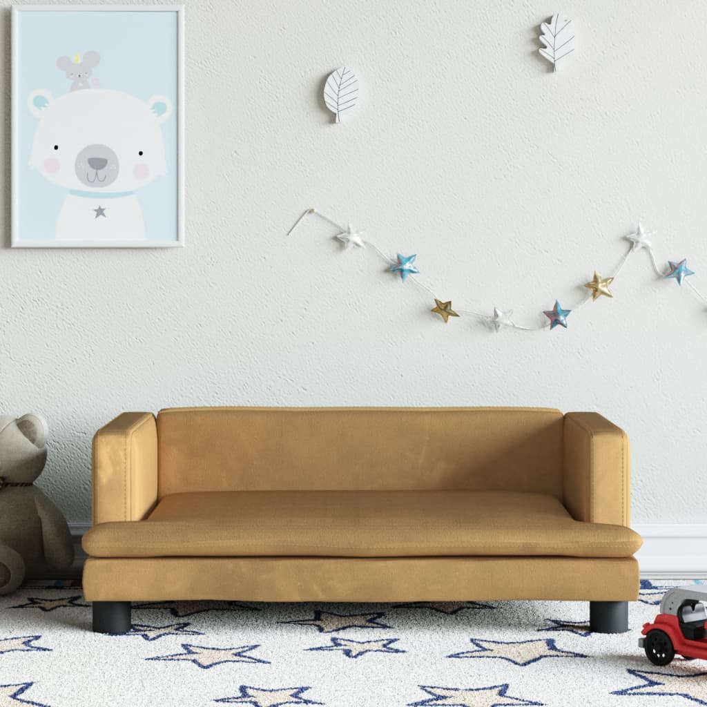 vidaXL Canapea pentru copii, maro, 80x45x30 cm, catifea