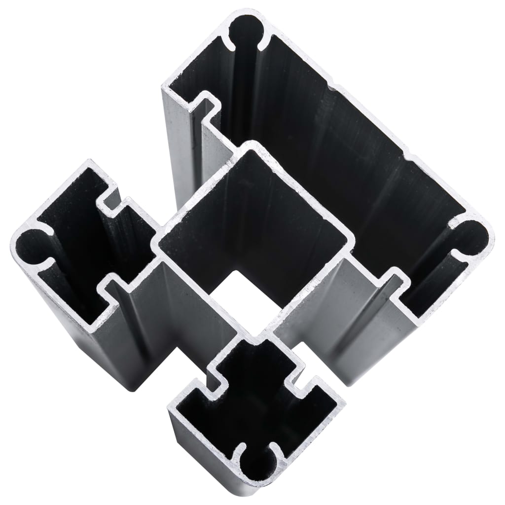 vidaXL Set de panouri de gard, negru, 353 x 186 cm, WPC