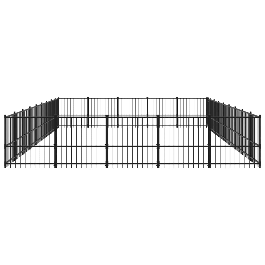 vidaXL Padoc pentru câini de exterior, 42,34 m², oțel