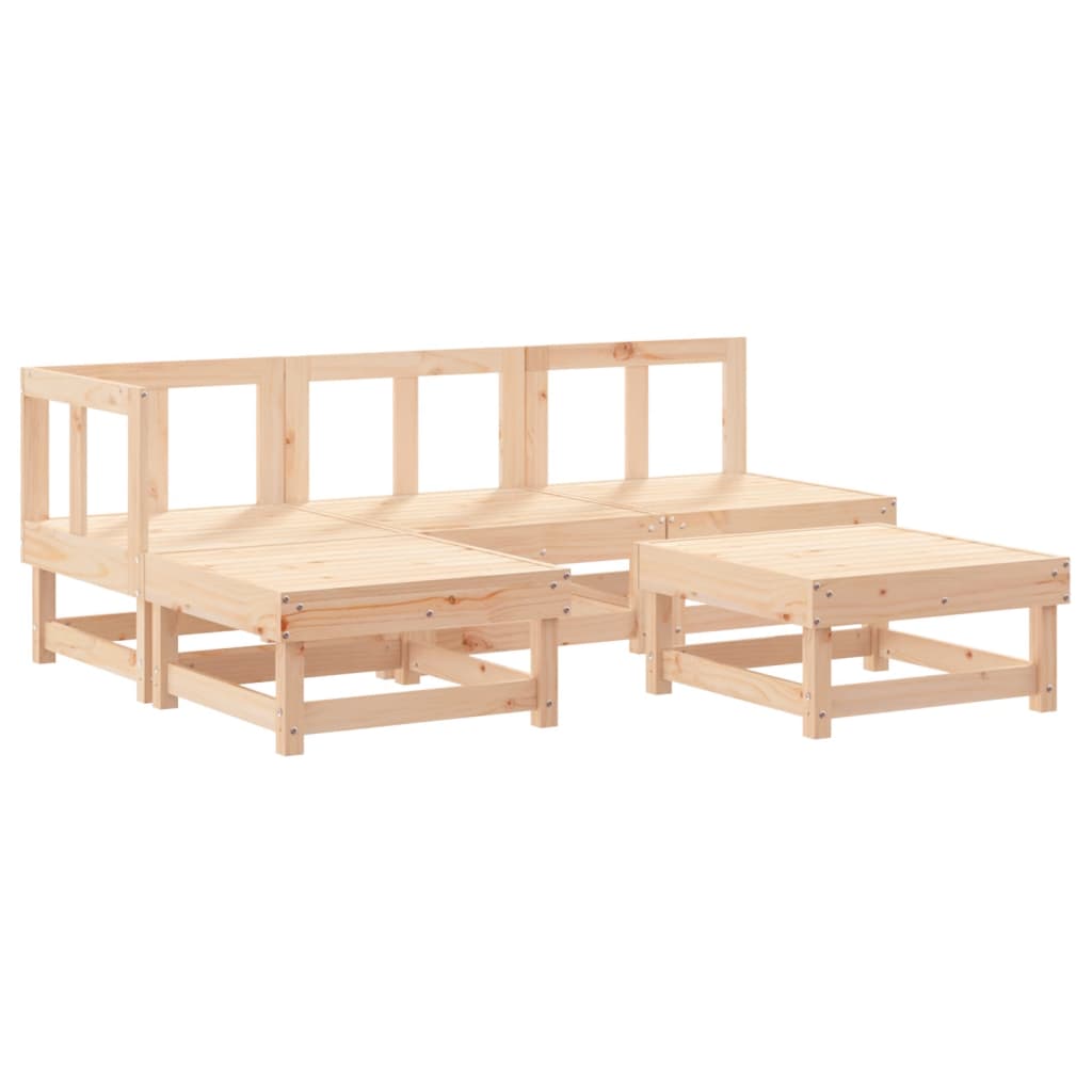 vidaXL Set mobilier de grădină cu perne, 5 piese, lemn masiv