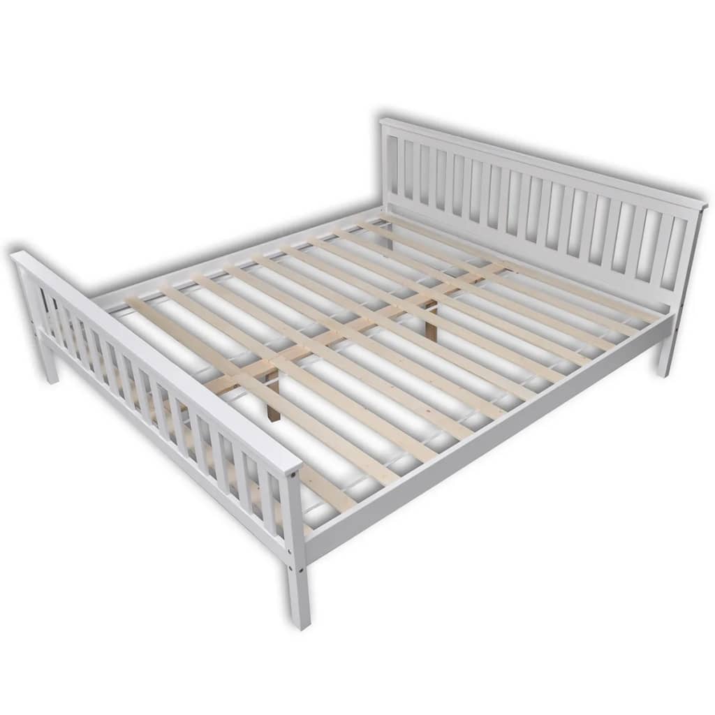 vidaXL Cadru de pat din lemn masiv de pin 180 x 200 cm alb