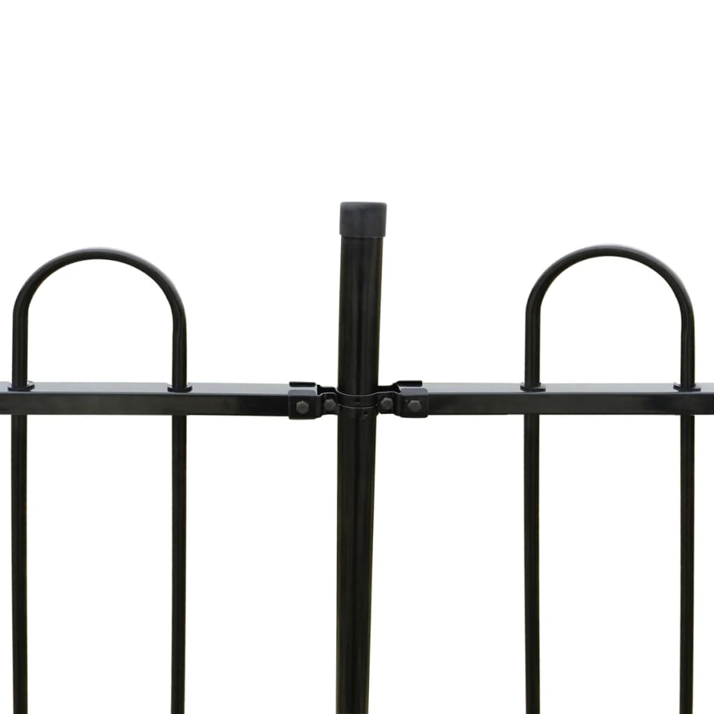 vidaXL Gard de protecție cu vârf rotunjit, negru, 600 x 200 cm, oțel