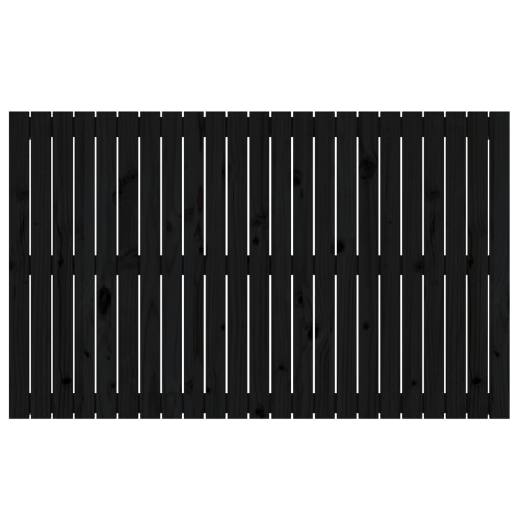vidaXL Tăblie de pat pentru perete, negru, 147x3x90 cm, lemn masiv pin