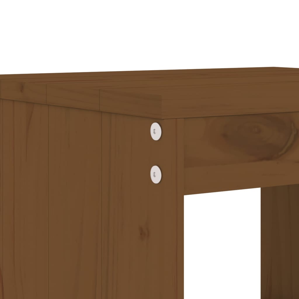 vidaXL Set mobilier de bar, 3 piese, maro miere, lemn masiv de pin