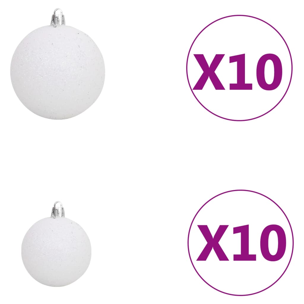 vidaXL Brad de Crăciun artificial cu LED&globuri&zăpadă 210 cm PVC&PE