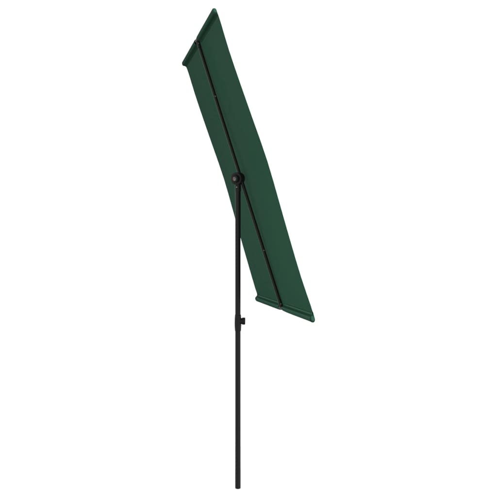 vidaXL Umbrelă de soare de exterior, stâlp aluminiu, verde, 2 x 1,5 cm