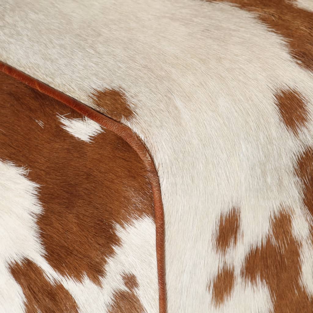 vidaXL Bancă, maro și alb, 160x28x50 cm, piele naturală de capră