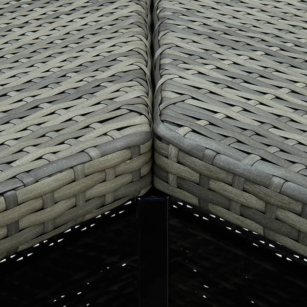 vidaXL Masă de bar colțar, gri, 100 x 50 x 105 cm, poliratan