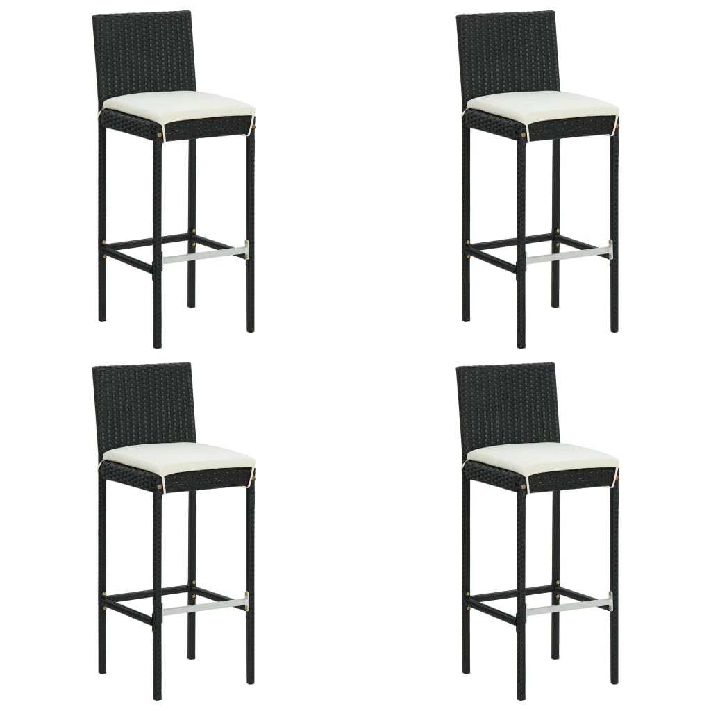 vidaXL Set mobilier bar de grădină cu perne, 5 piese, negru