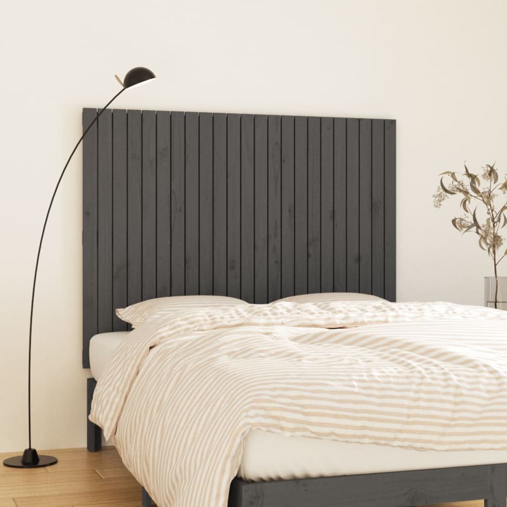 vidaXL Tăblie de pat pentru perete, gri, 146,5x3x110 cm lemn masiv pin