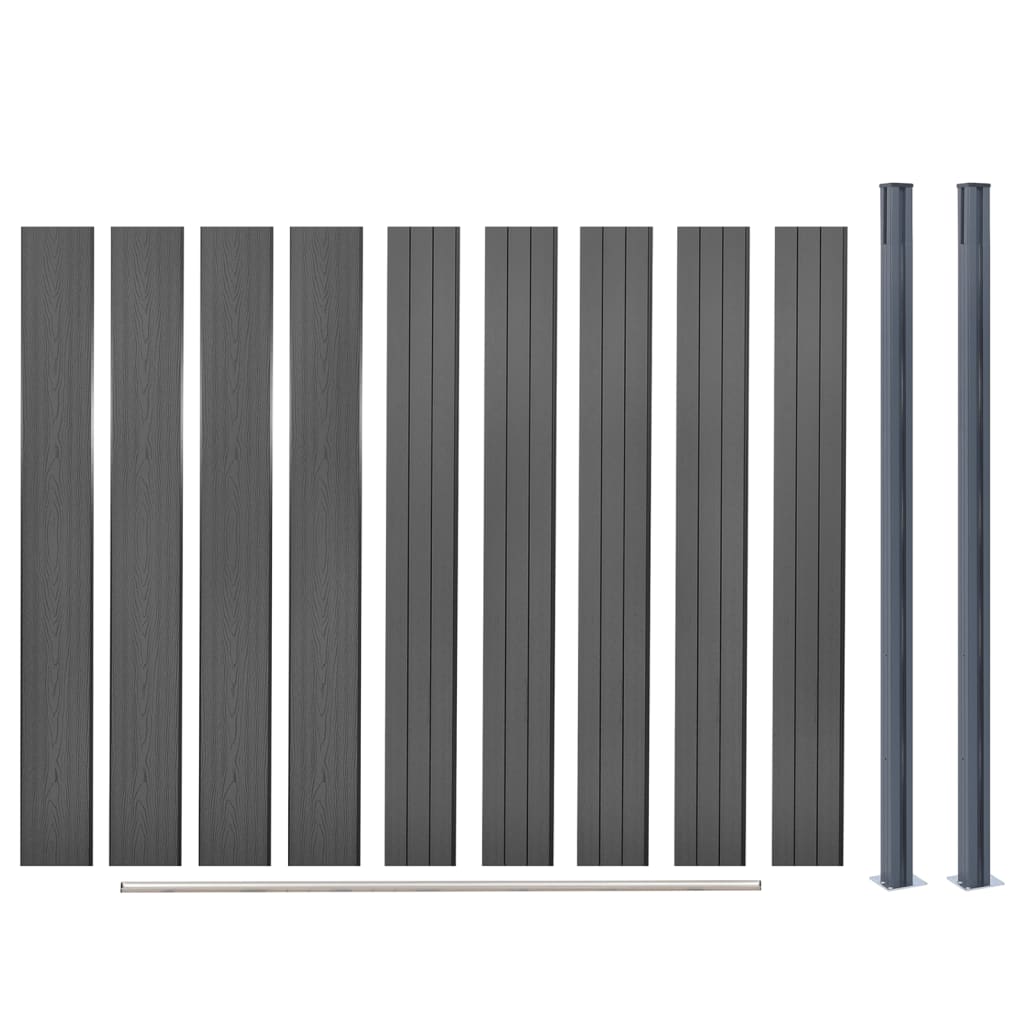vidaXL Set panouri pentru gard, gri, 180x186 cm, WPC