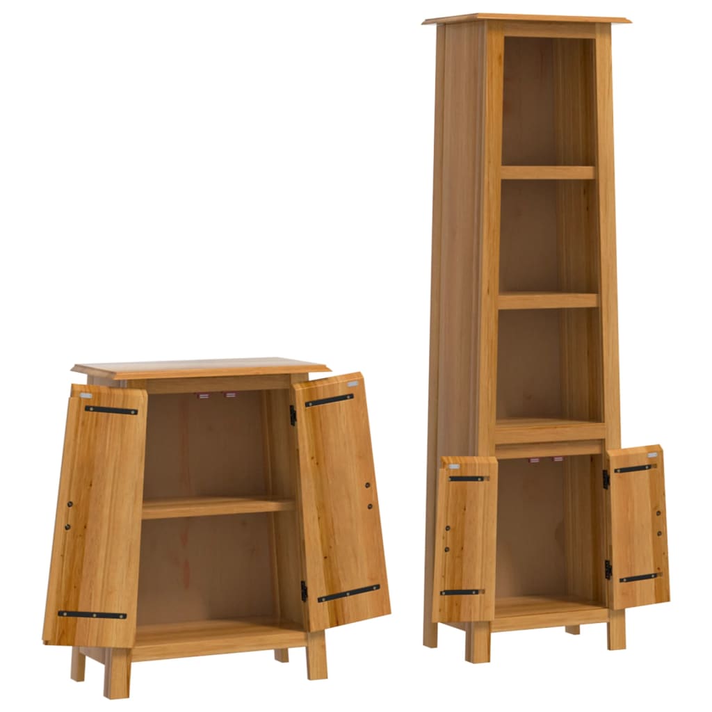 vidaXL Set mobilier de baie, 2 piese, lemn masiv de pin