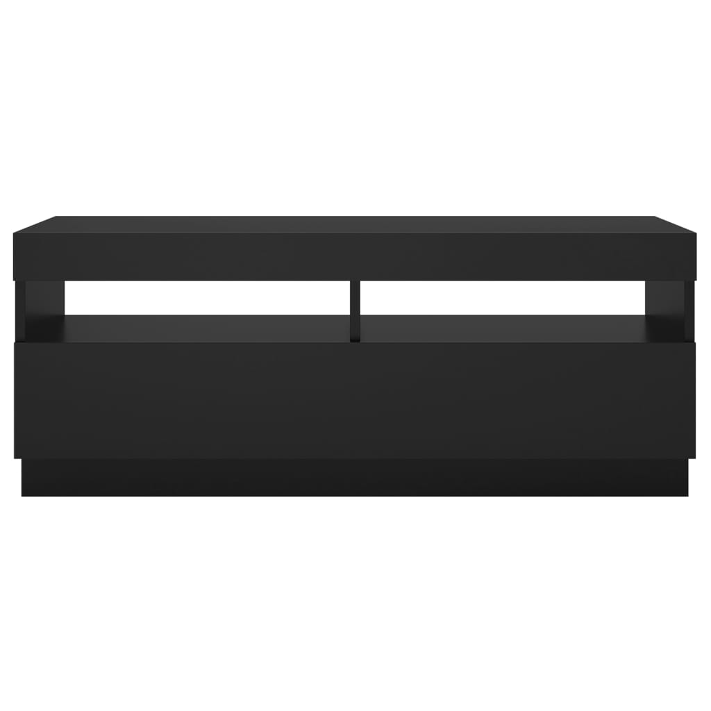 vidaXL Comodă TV cu lumini LED, negru, 100x35x40 cm