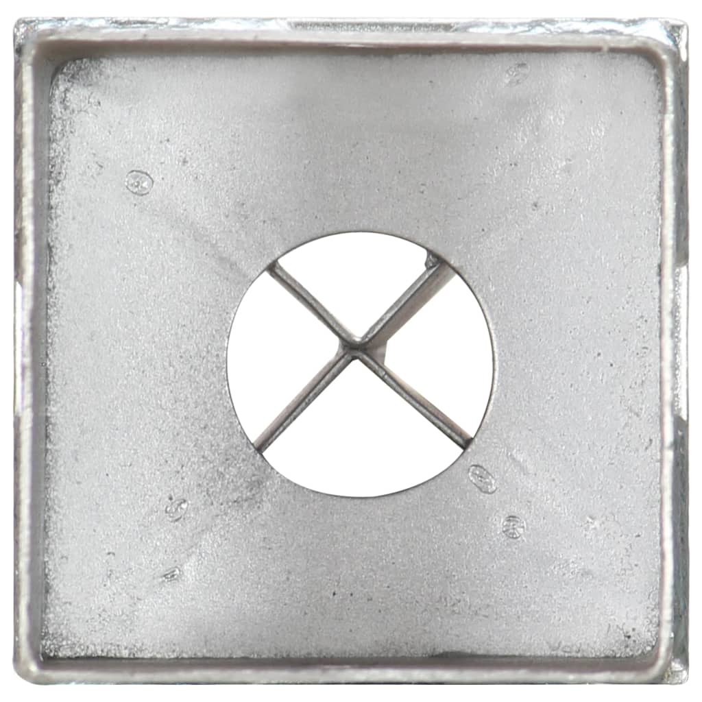 vidaXL Țăruși de sol, 2 buc., argintiu, 8x8x76 cm, oțel galvanizat