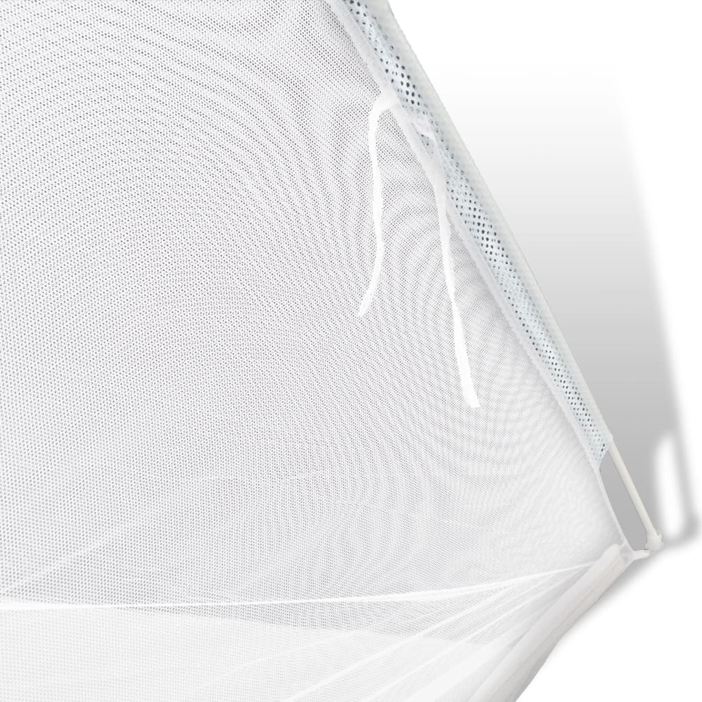 vidaXL Cort camping, alb, 200x120x130 cm, fibră de sticlă