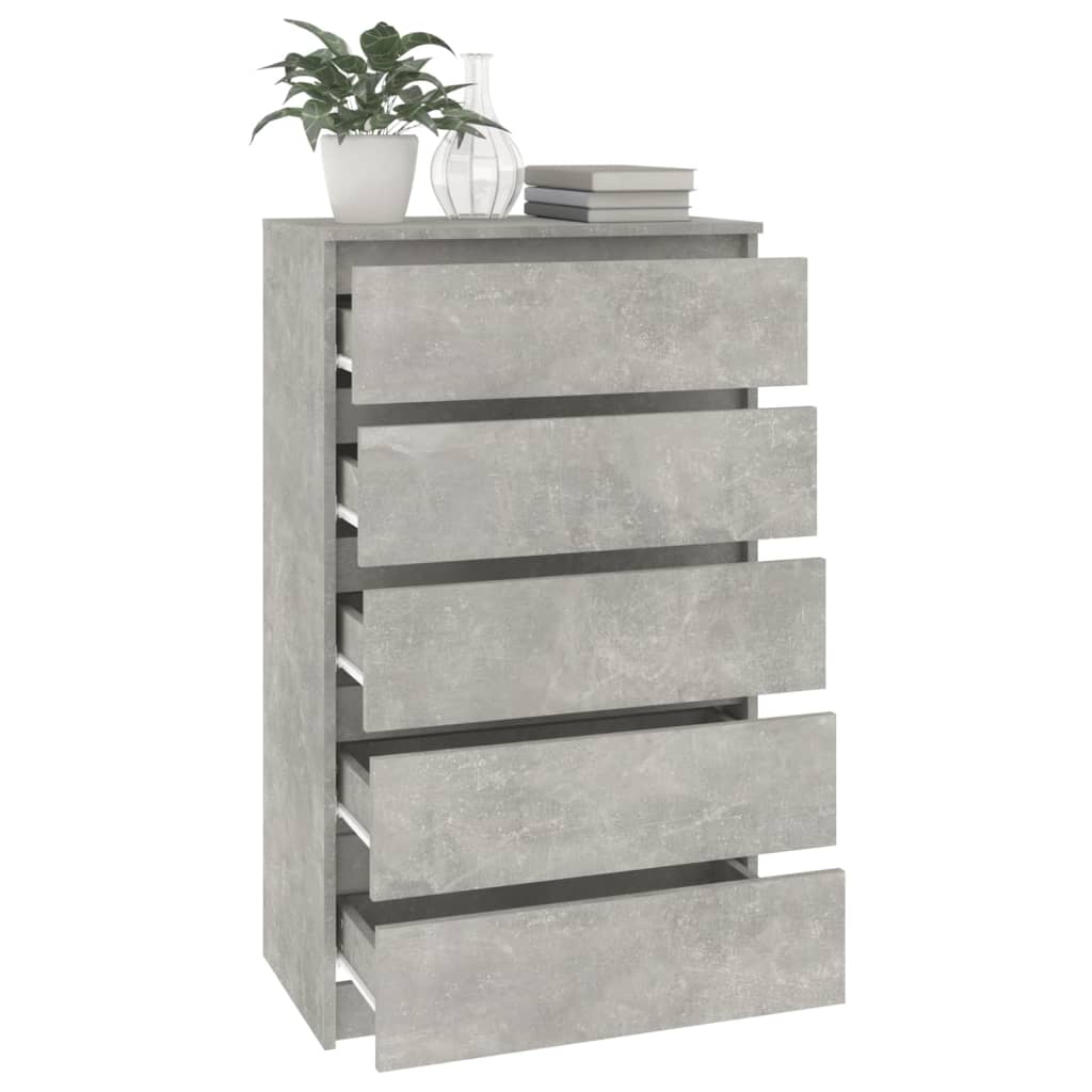 vidaXL Dulap cu sertare, gri beton, 60x36x103 cm, lemn prelucrat