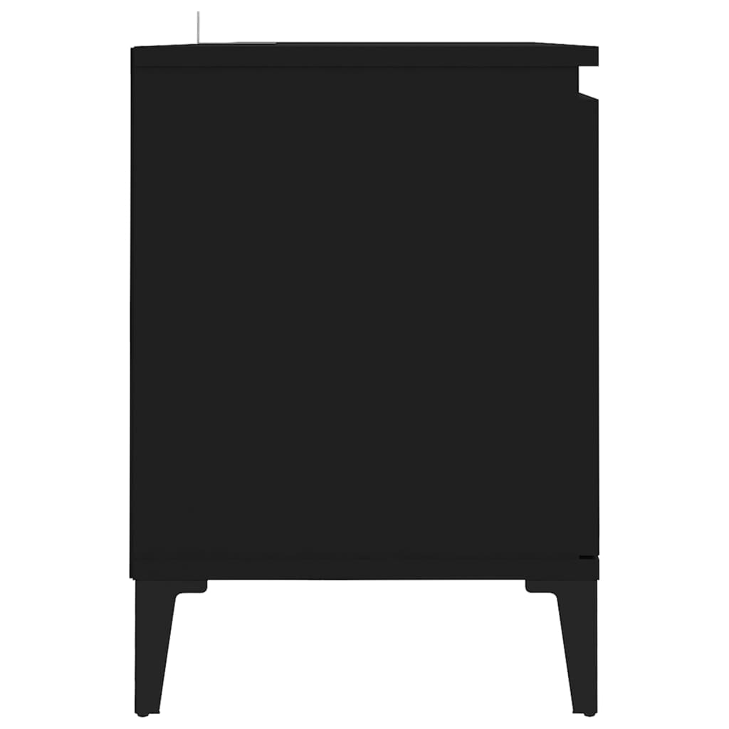 vidaXL Comodă TV cu picioare metalice, negru, 103,5x35x50 cm