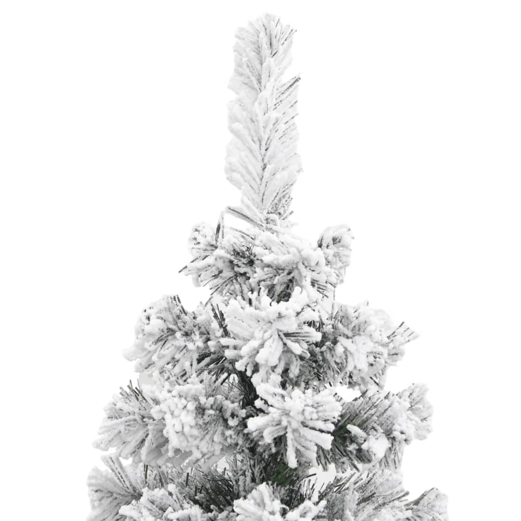 vidaXL Pom de Crăciun artificial subțire cu zăpadă, verde 150 cm, PVC