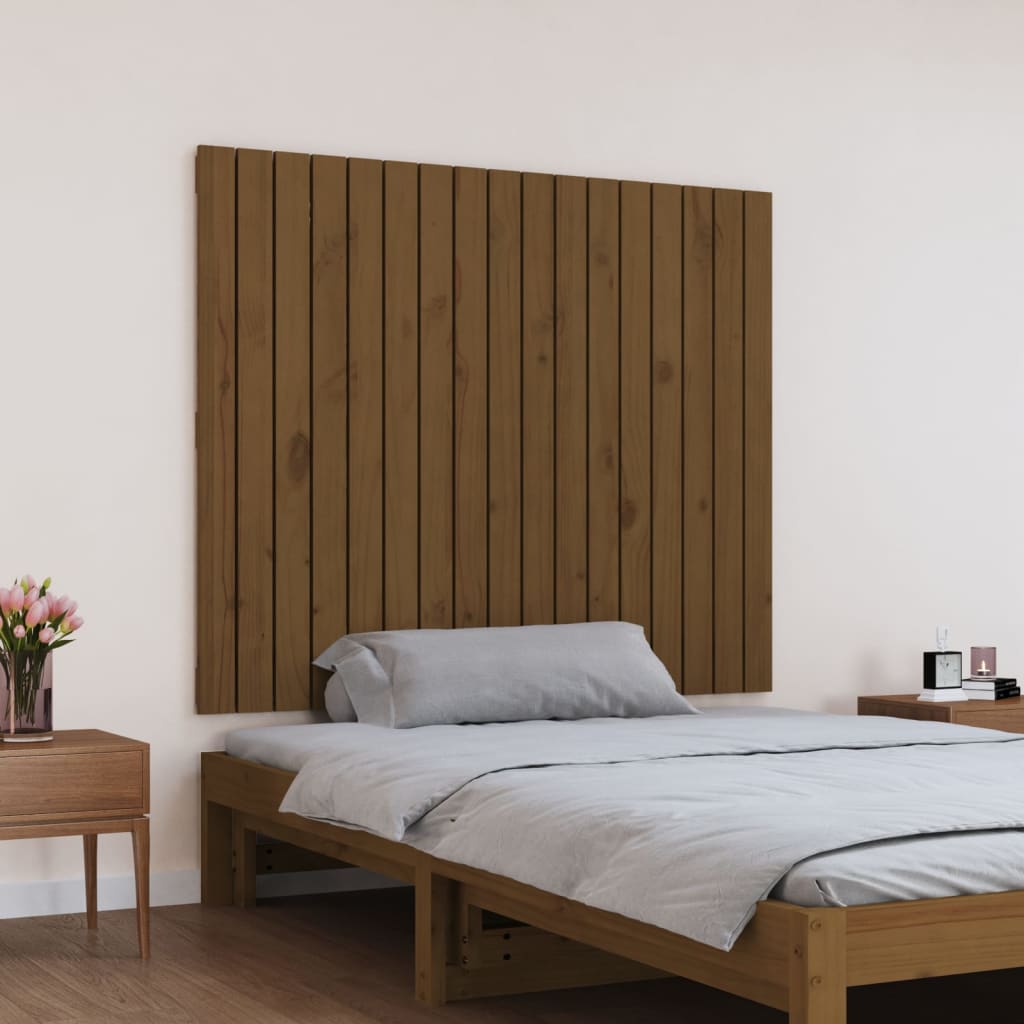 vidaXL Tăblie de pat pentru perete, maro miere, 108x3x90 cm