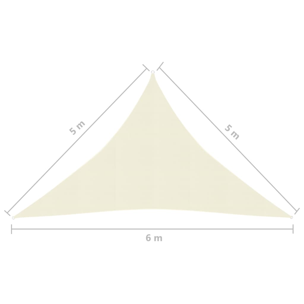 vidaXL Pânză parasolar, crem, 5x5x6 m, HDPE, 160 g/m²