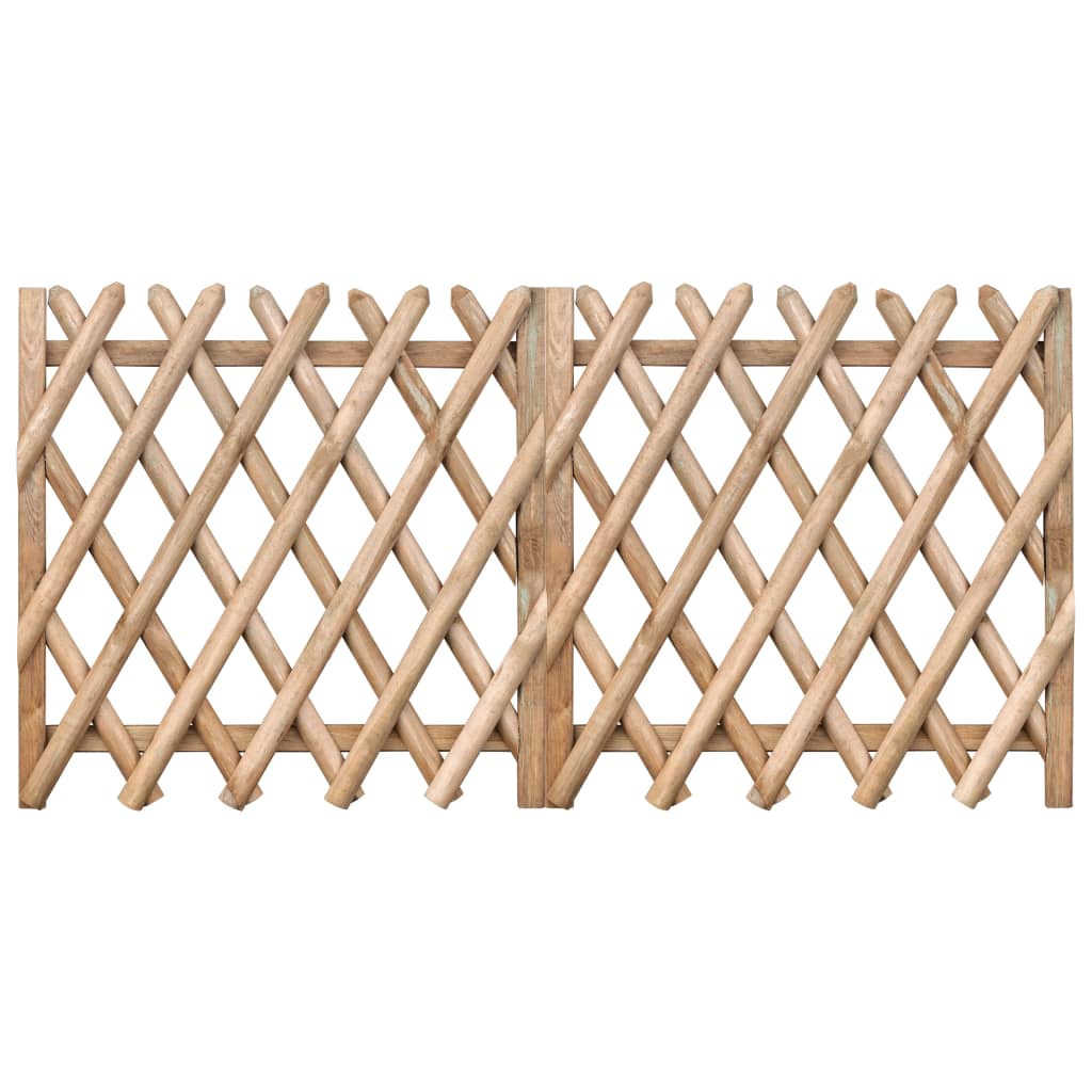 vidaXL Porți de grădină, 2 buc., 300 x 100 cm, lemn de pin impregnat