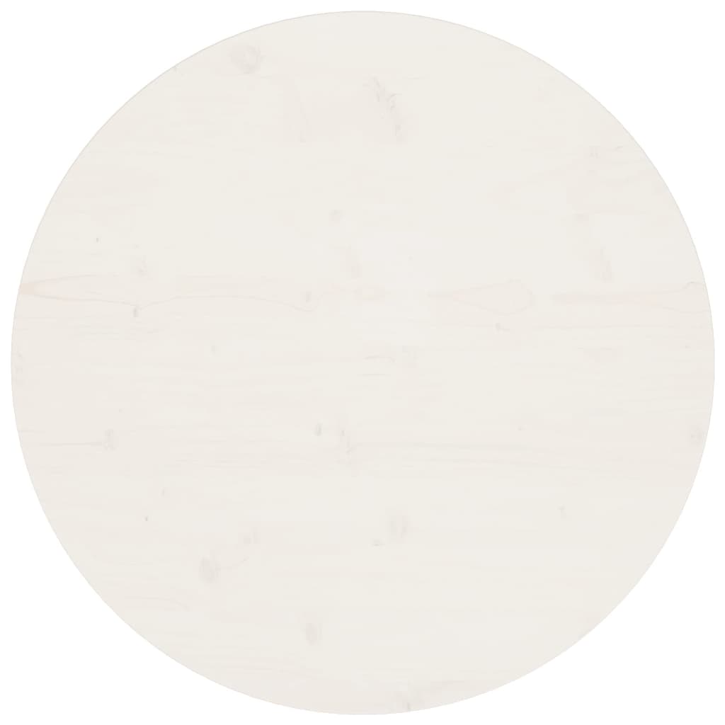 vidaXL Blat de masă, alb, Ø70x2,5 cm, lemn masiv de pin