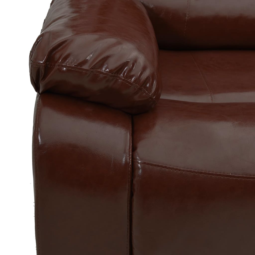 vidaXL Set canapea rabatabilă, 2 piese, maro, piele ecologică