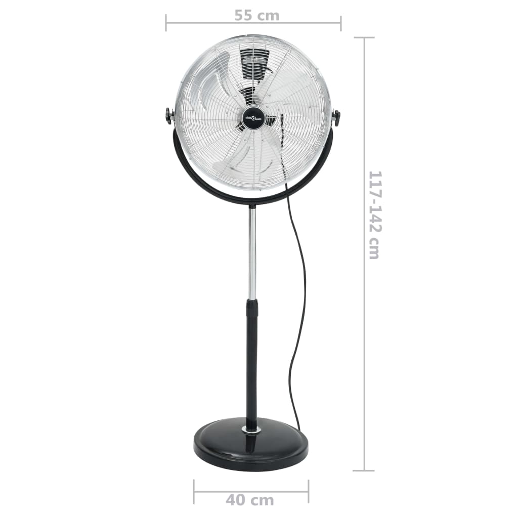 vidaXL Ventilator cu picior și cap rotativ, 3 viteze, 45 cm, 100 W
