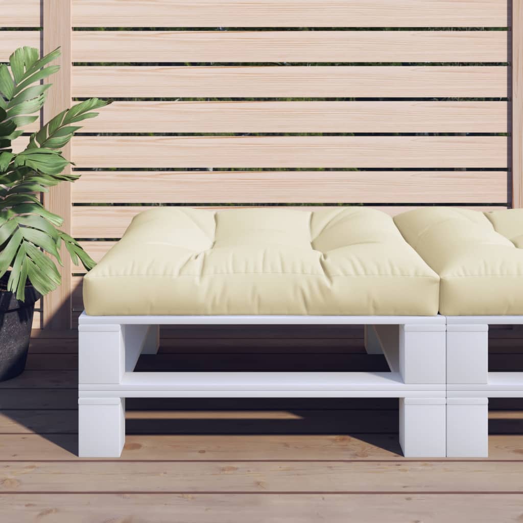 vidaXL Pernă pentru canapea din paleți, crem, 80 x 80 x 10 cm