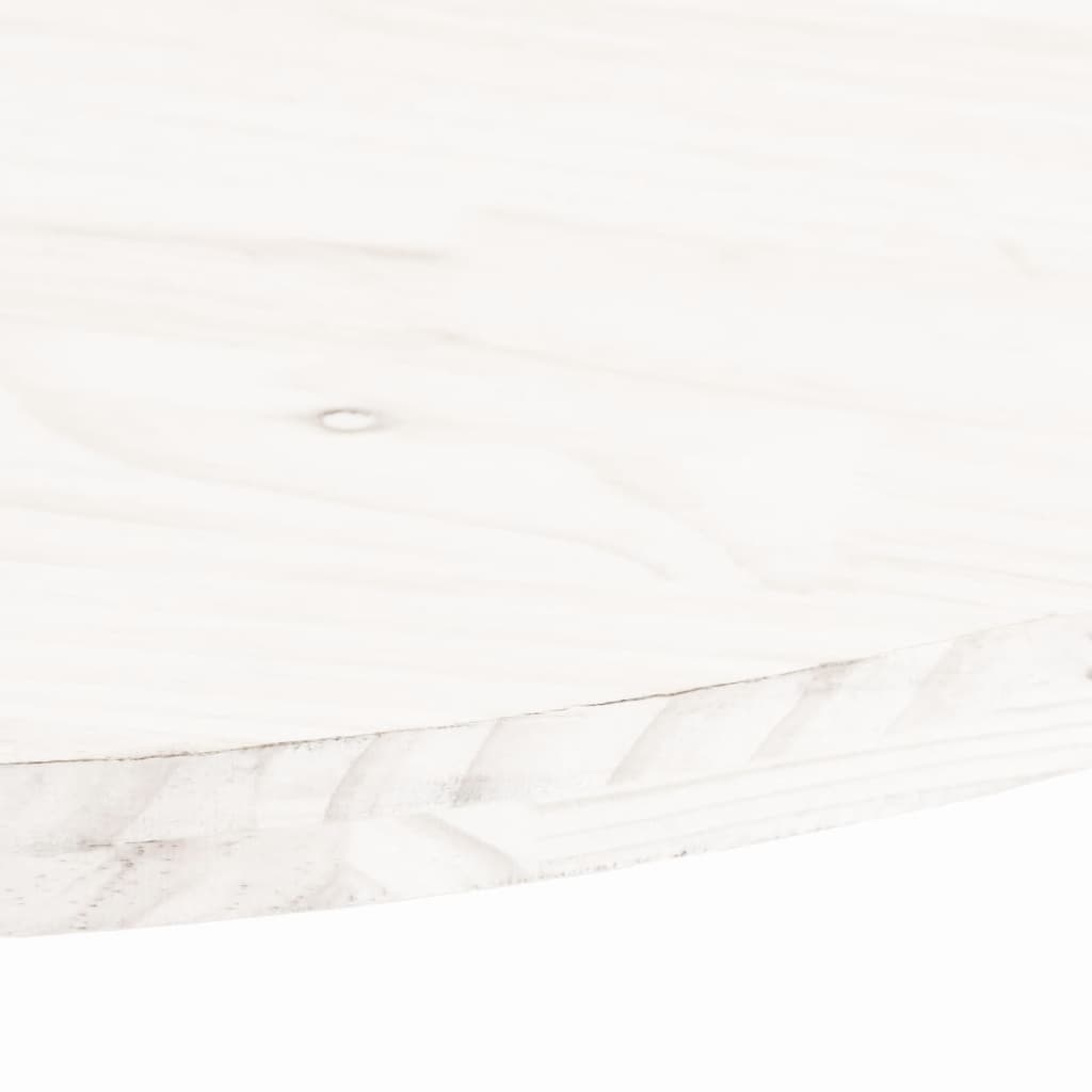 vidaXL Blat de masă, alb, 80x40x2,5 cm, lemn masiv de pin, oval