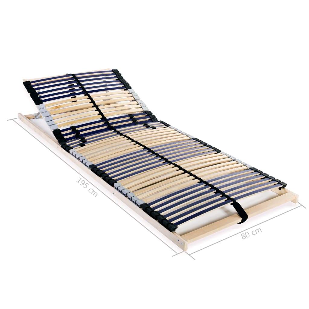 vidaXL Baze de pat cu șipci, 2 buc., 42 șipci, 7 zone, 80 x 200 cm