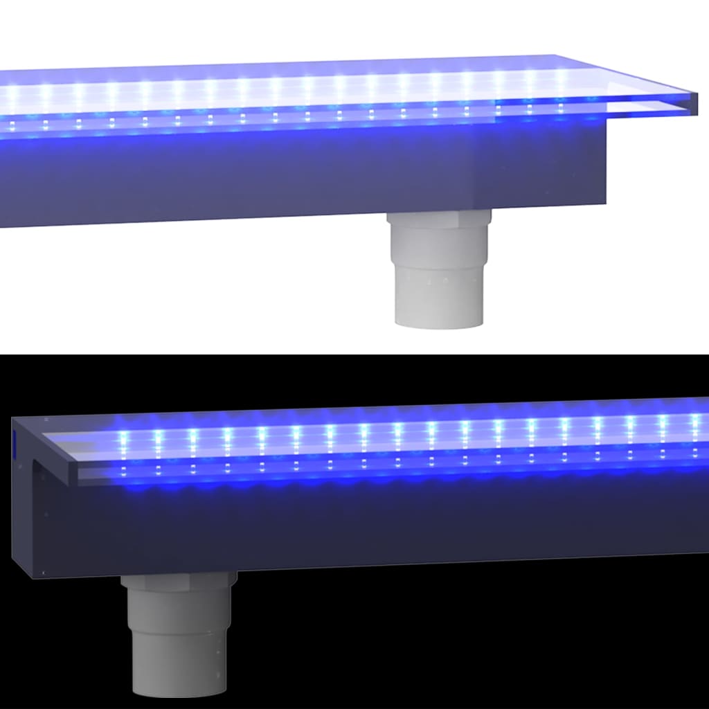 vidaXL Deversor de cascadă cu LED-uri RGB, acrilic, 60 cm