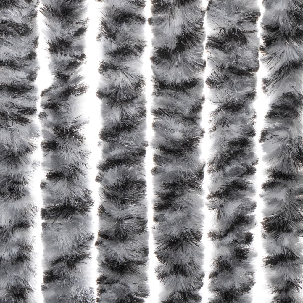 vidaXL Perdele pentru insecte, gri și alb-negru, 100x230 cm, chenille