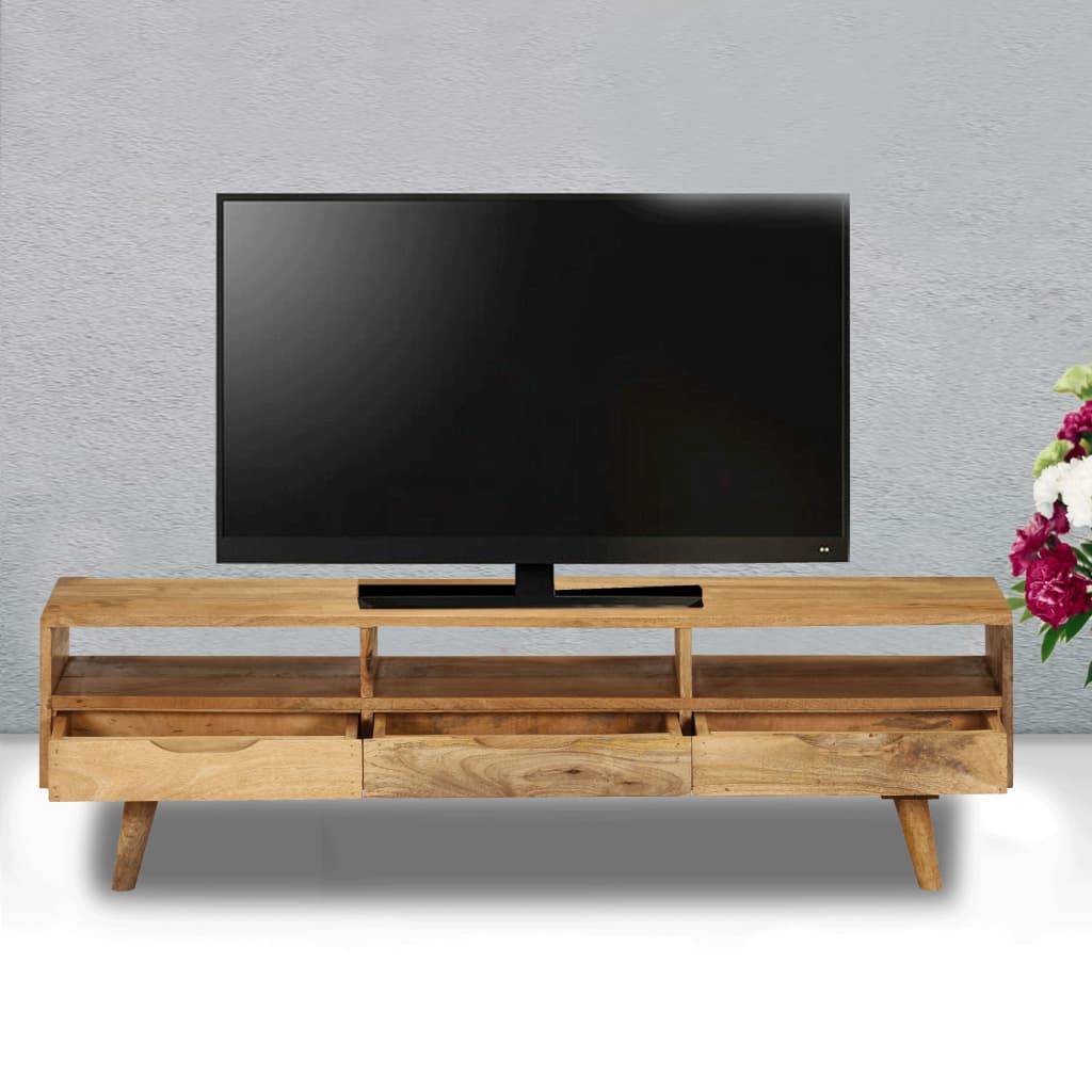 vidaXL Comodă TV, lemn masiv de mango, 140 x 30 x 41 cm