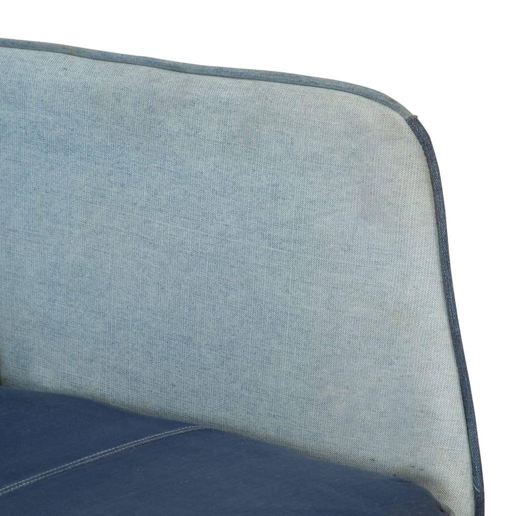 vidaXL Scaun balansoar cu taburet, model mozaic, albastru denim, pânză