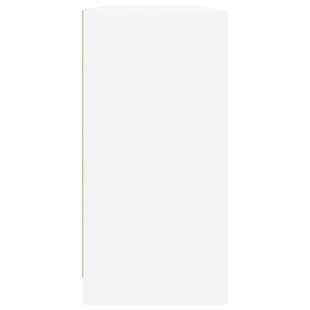 vidaXL Bibliotecă cu uși, alb, 204x37x75 cm, lemn prelucrat