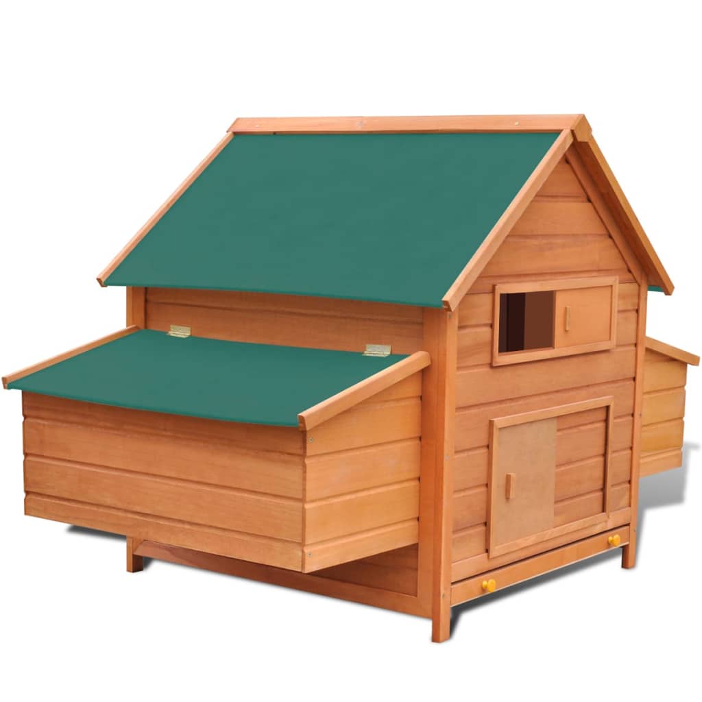 vidaXL Coteț de păsări de exterior adăpost de găini cu 2 cuibare lemn