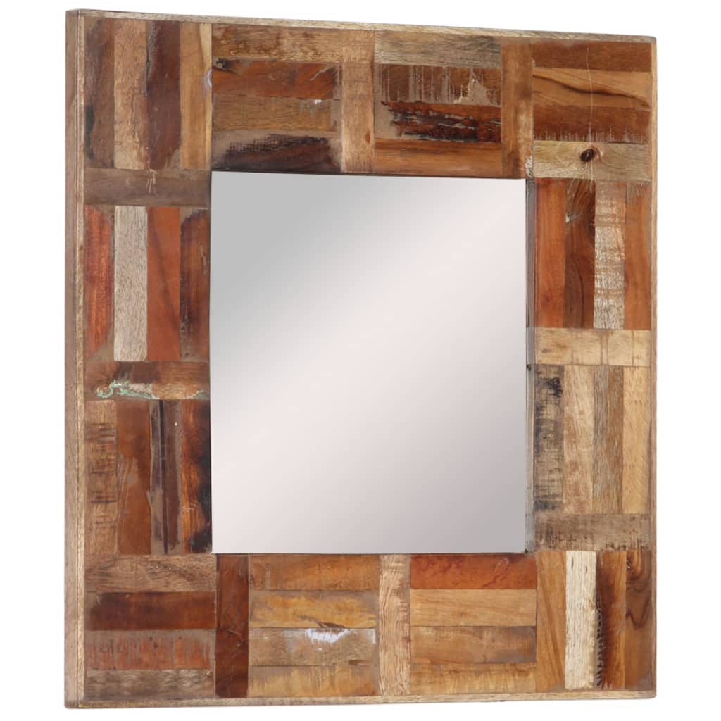 vidaXL Oglindă de perete, 50x50 cm, lemn masiv reciclat