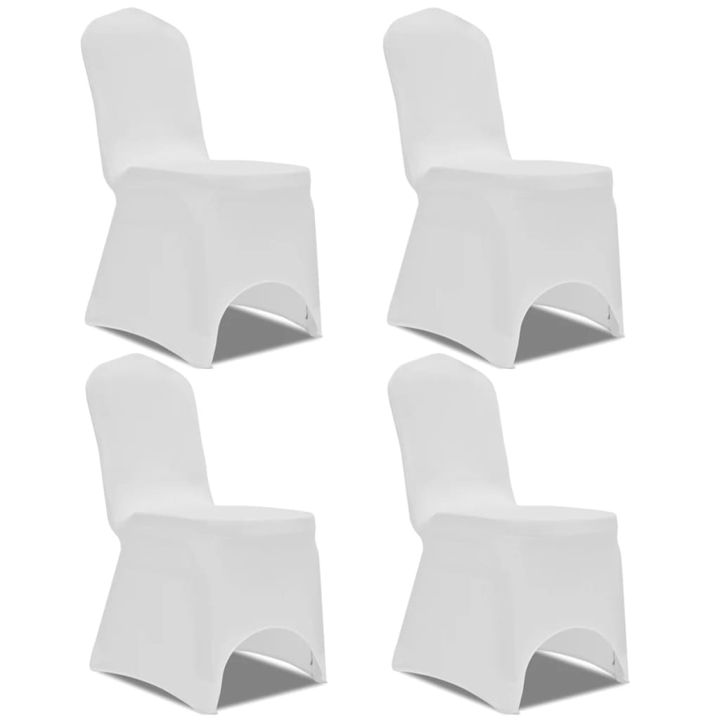 vidaXL Husă de scaun elastică, 4 buc., alb