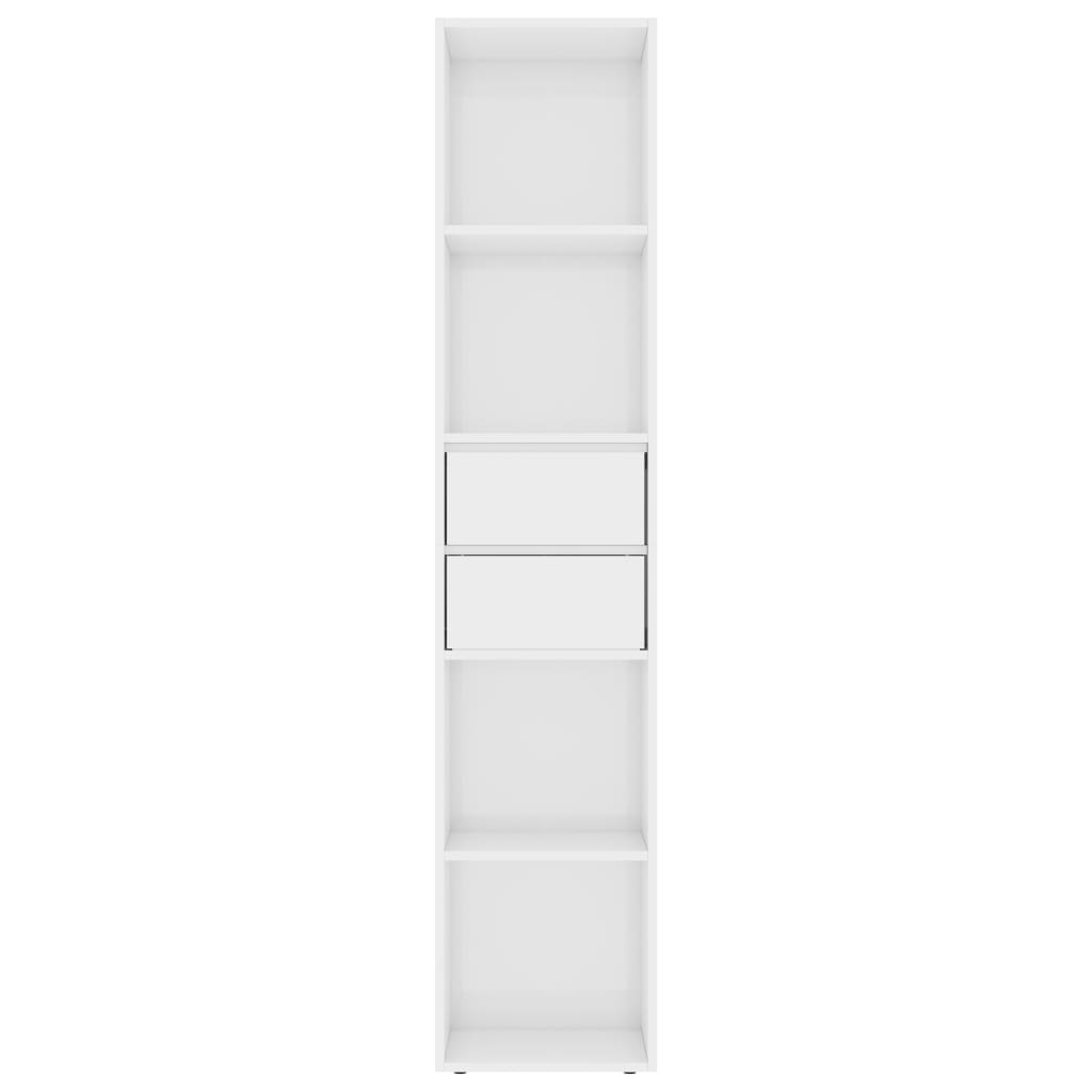 vidaXL Bibliotecă, alb extralucios, 36 x 30 x 171 cm, PAL