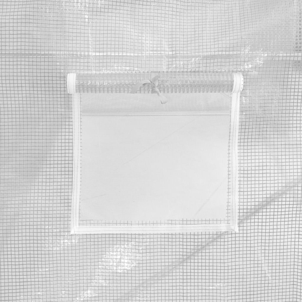 vidaXL Seră cu cadru din oțel, alb, 12 m², 6x2x2 m