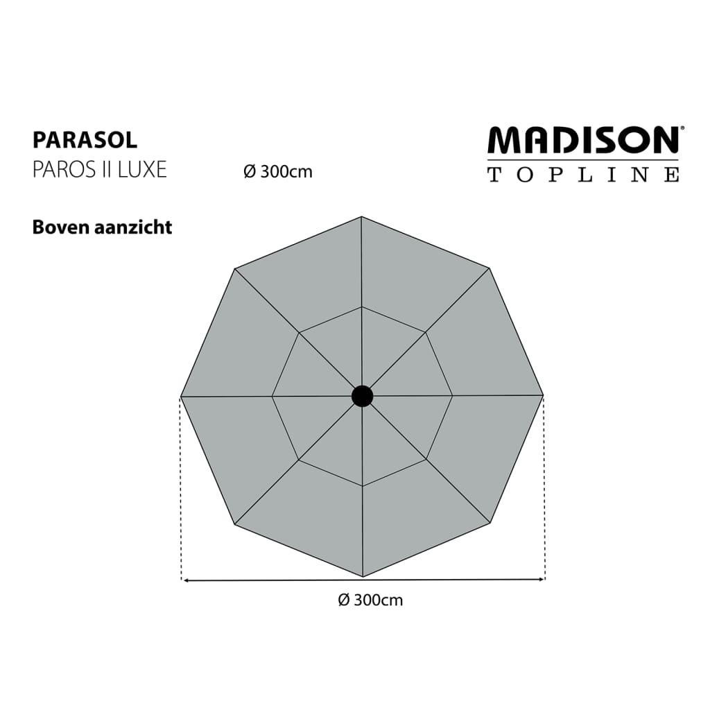 Madison Umbrelă de soare Paros II Luxe, ecru, 300 cm