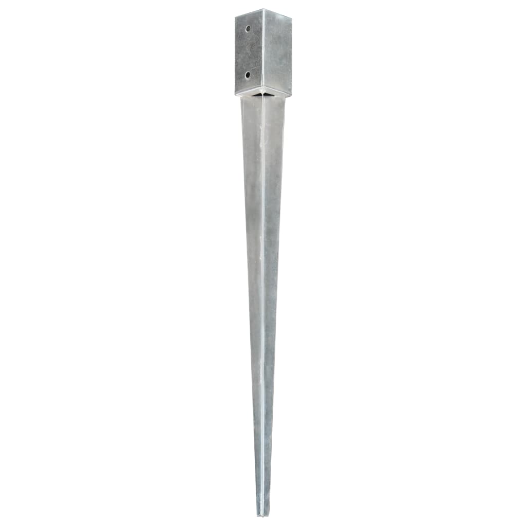 vidaXL Țăruși de sol, 6 buc., argintiu, 7x7x90 cm, oțel galvanizat