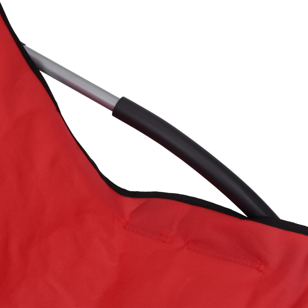 vidaXL Scaune de plajă pliante, 2 buc., roșu, material textil