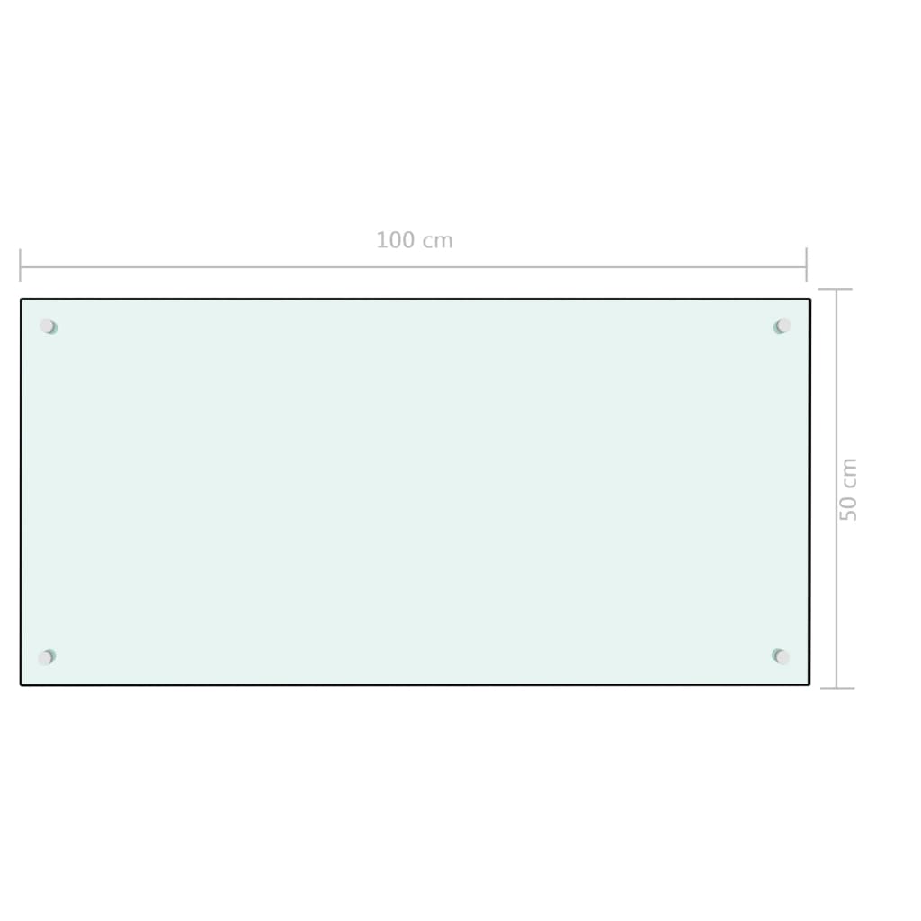 vidaXL Panou antistropi de bucătărie, alb, 100x50 cm sticlă securizată