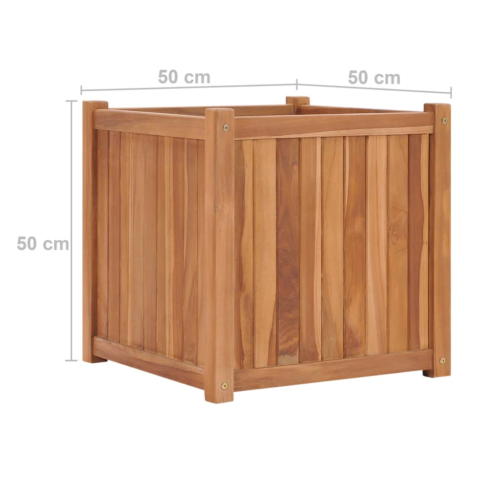 vidaXL Strat înălțat, 50 x 50 x 50 cm, lemn masiv de tec