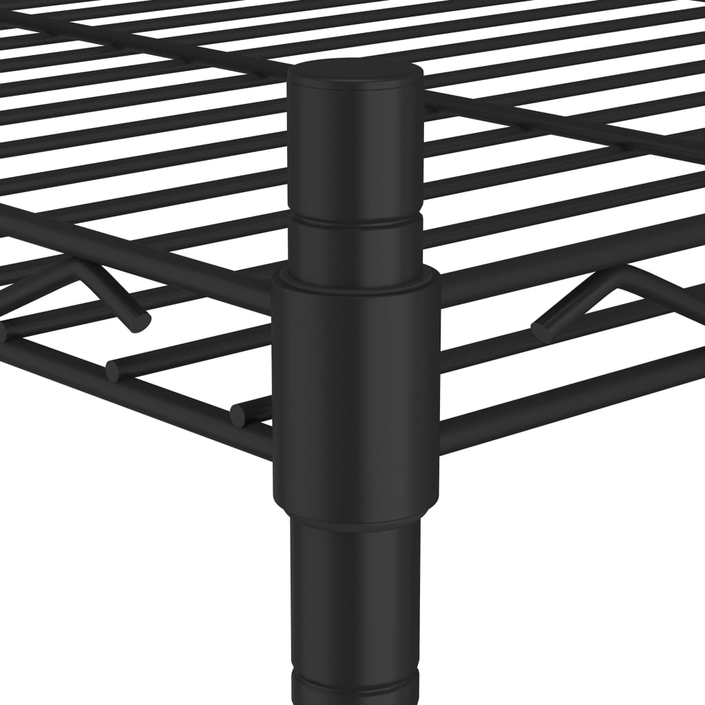 vidaXL Raft de depozitare, 3 niveluri, negru, 60 x 35 x 76 cm, 150 kg