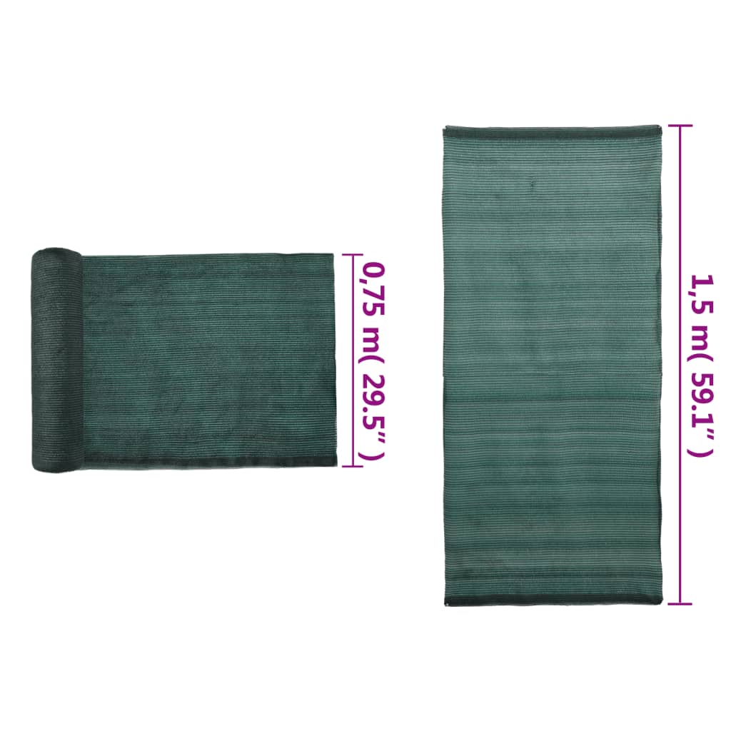 vidaXL Plasă protecție vizuală, verde, 1,5x50 m, HDPE