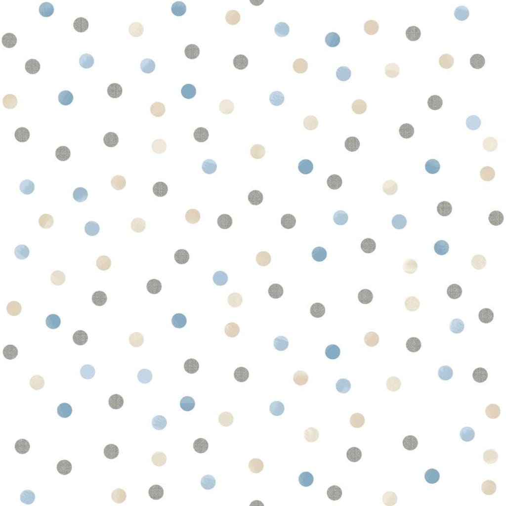Noordwand Tapet „Mondo baby Confetti Dots”, alb, albastru, gri și bej